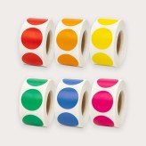 renkli yuvarlak etiket